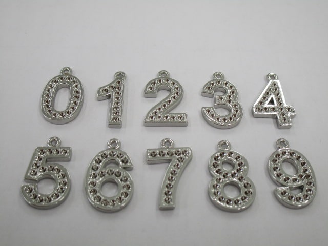ニッケルメッキ数字型チャーム
