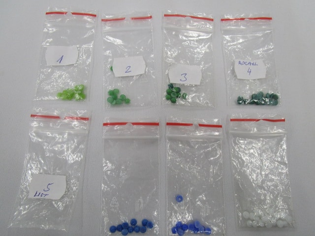 袋入りガラス加工パーツ